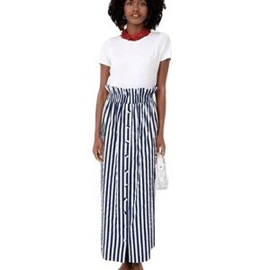 Pomander Place - Navy and White Striped Maxi Skirt